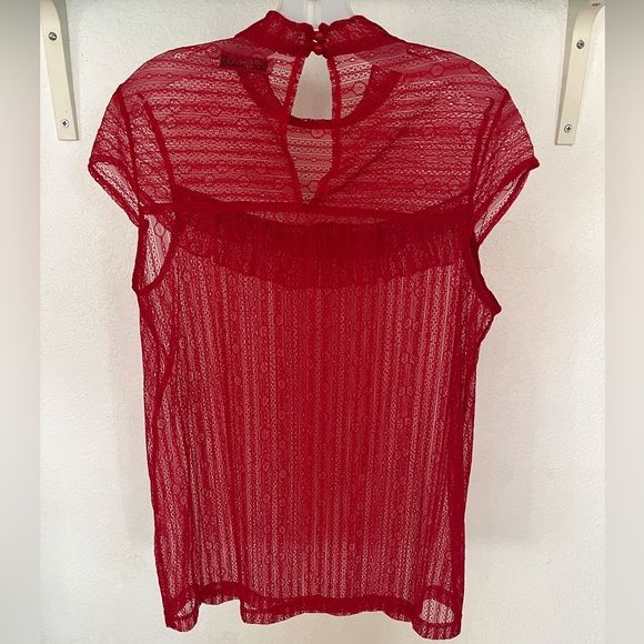 Women’s Red Lace Top Perfect for Valentine’s Day - Picture 3 of 13